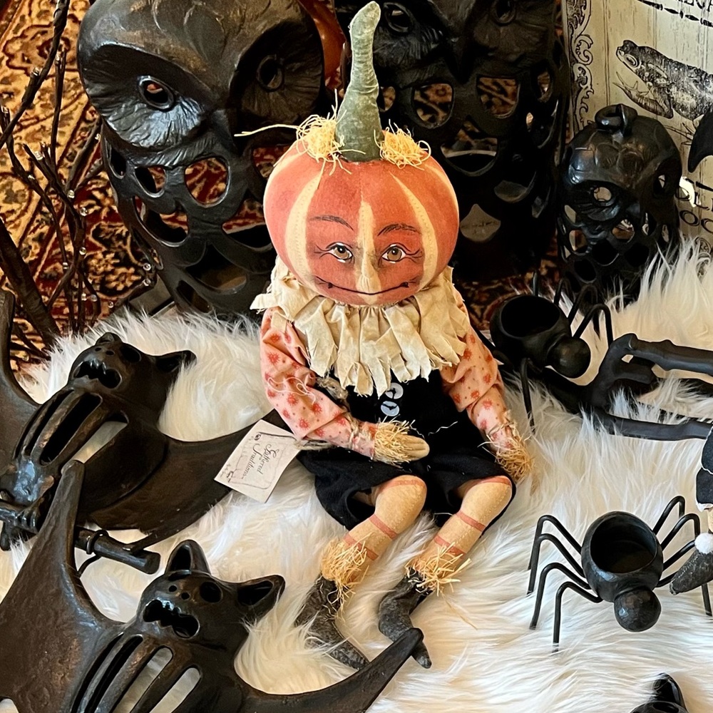 Gathered Traditions Joe Spencer Pierre The Scarecrow Pumpkin Doll Sold Out Rare